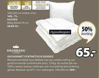 Jysk Okshornet synthetisch dekbed aanbieding