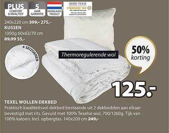 Jysk Texel wollen dekbed aanbieding