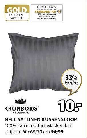 Jysk Nell satijnen kussensloop aanbieding