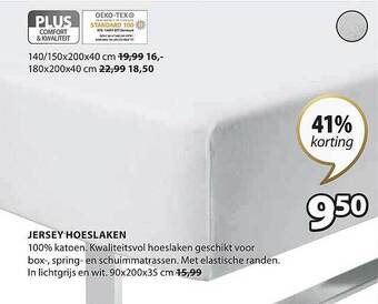 Jysk Jersey hoeslaken aanbieding