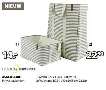 Jysk Asker serie mand, wasmand aanbieding
