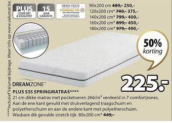 Jysk Plus s35 springmatras aanbieding