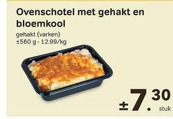 Ovenschotel met gehakt en bloemkool