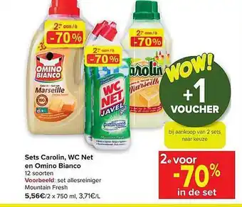 Sets carolin, wc net en omino bianco