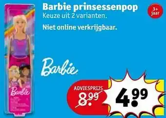 Kruidvat Barbie prinsessenpop aanbieding