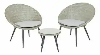Balkonset wicker lichtgrijs