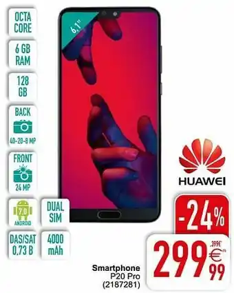 Cora Huawei smartphone p20 pro aanbieding