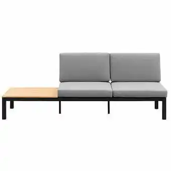 Leen Bakker Le Sud loungezetel Valence - mat zwart/teakkleur - 225x75x75 cm - Leen Bakker aanbieding