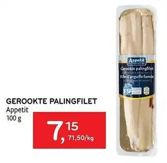 Alvo Gerookte palingfilet appetit 100 g aanbieding