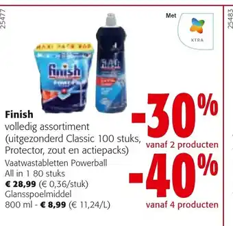 Colruyt Finish vaatwastabletten powerball all in 1 80 stuks aanbieding