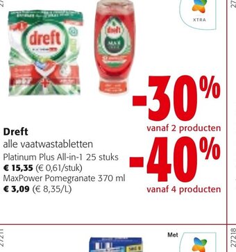 Colruyt Dreft platinum plus all-in-1 25 stuks aanbieding