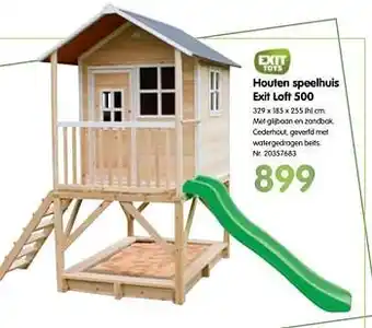 Houten speelhuis exit loft 500