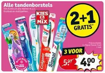 Kruidvat Tandenborstels signal classic fresh aanbieding