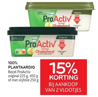 Alvo Becel ProActive 100% Plantardig original 225 g, 450 g of met olijfolie 250 g aanbieding