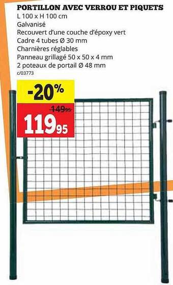 Dema Portillon avec verrou et piquets aanbieding