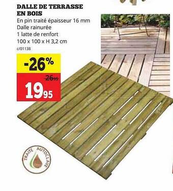 Dema Dalle de terrasse en bois aanbieding