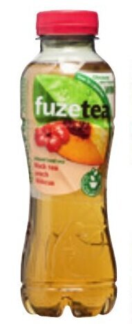 Colruyt Fuze Tea black tea peach-hibiscus 400 ml aanbieding