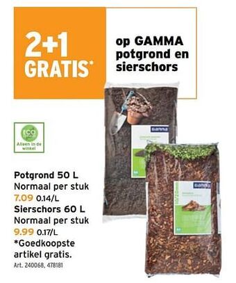 GAMMA Potgrond 50 L aanbieding