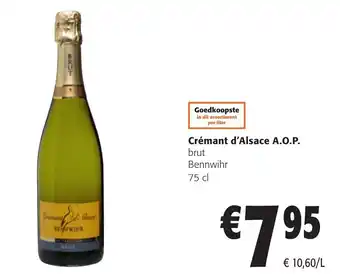 Colruyt Crèmant d'Alsace A.O.P. Brut Bennwihr 75cl aanbieding