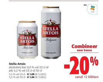Colruyt Stella artois 5,2 % vol 33 cl aanbieding