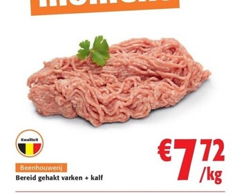 Colruyt Bereid gehakt varken + kalf aanbieding