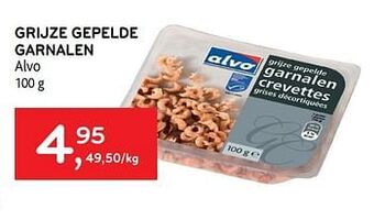 Alvo Grijze gepelde garnalen alvo 100 g aanbieding