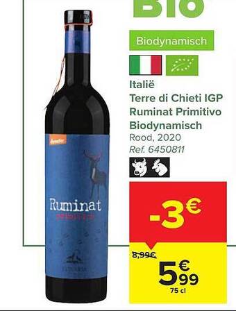 Terre dei chieti igp ruminat primitivo biodynamisch