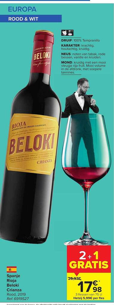 Rioja beloki crianza promotie bij Hyper Carrefour