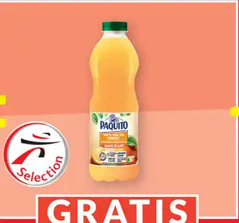 Intermarché Paquito 100% puur sap zonder pulp ontvangt u een fles sinaasappelsap 1,5L per fles aanbieding