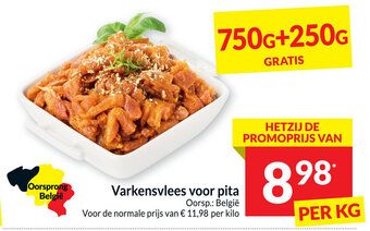 Intermarché Varkensvlees voor pita per kg aanbieding