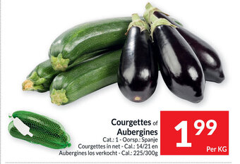 Intermarché Courgettes of aubergines per kg aanbieding