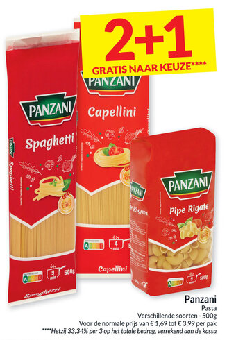 Intermarché Panzani pasta verschillende soorten- 500g aanbieding