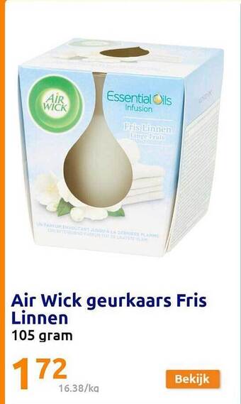 Action Air wick geurkaars fris linnen aanbieding