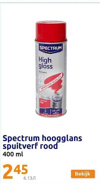 Action Spectrum hoogglans spuitverf rood aanbieding