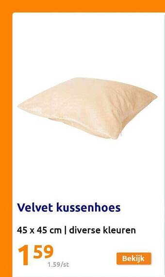 Action Velvet kussenhoes aanbieding
