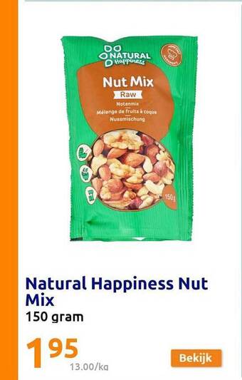 Action Natural happiness nut mix aanbieding