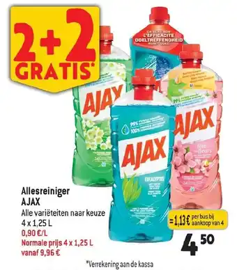 Match Ajax allesreiniger 4 x 1,25 L aanbieding