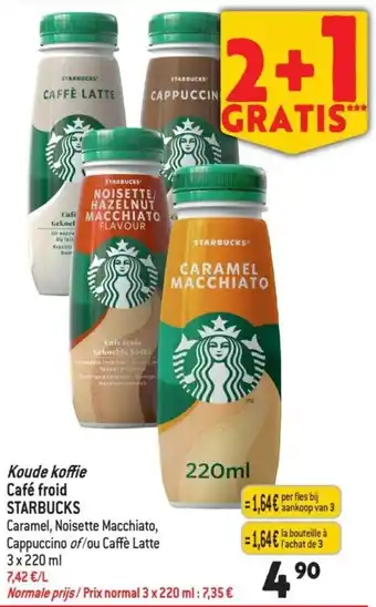 Match Starbucks koude koffie 3 x 220 ml aanbieding