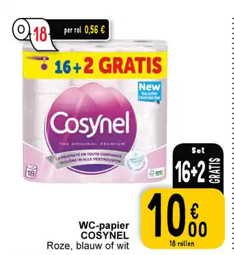 Cora Cosynel wc-papier roze, blauw of wit 18 rollen aanbieding