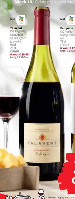 Spar Colruyt Talavent IGP Pays d'Oc Languedoc vieilles vignes grenache rood 75 cl aanbieding