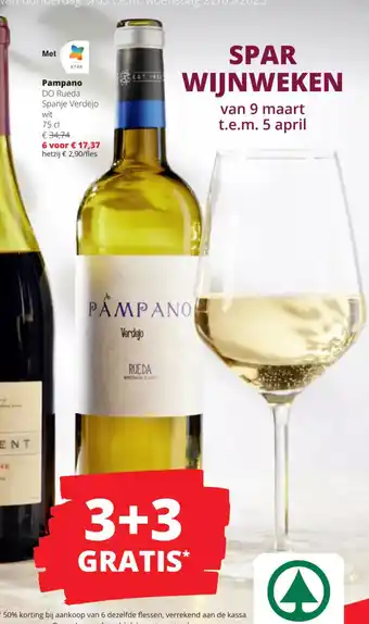 Spar Colruyt Pampano DO Rueda Spanje Verdejo wit 75 cl aanbieding