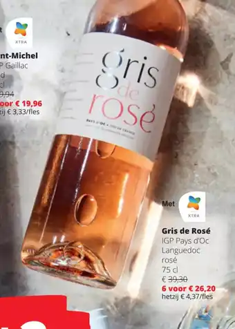 Spar Colruyt Gris de Rose IGP Pays d'Oc Languedoc rose 75 cl aanbieding