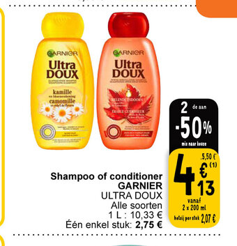 Cora Garnier ultra doux shampoo of conditioner 2 x 200ml aanbieding