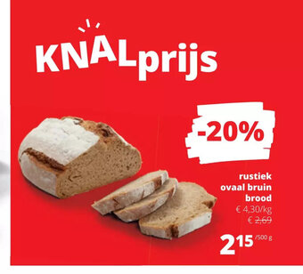 Spar Colruyt Rustiek ovaal bruin brood 500 g aanbieding