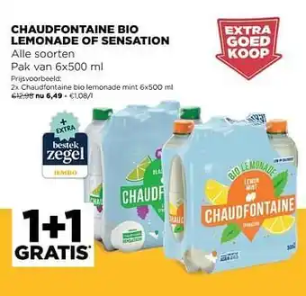 Jumbo Chaudfontaine bio lemonade mint 6x500 ml aanbieding