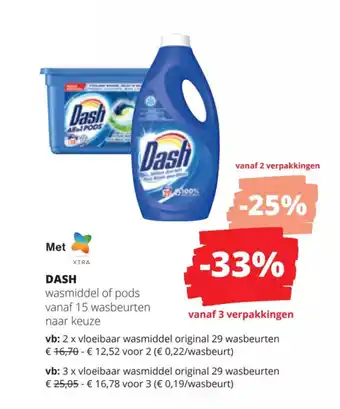 Spar Colruyt Dash wasmiddel of pods aanbieding
