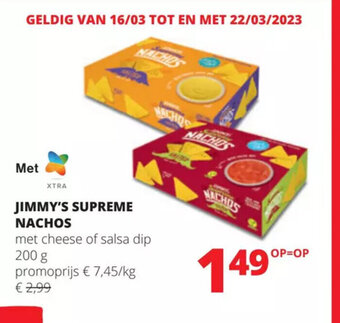 Jimmy's Supreme Nachos met cheese of salsa dip 200 g