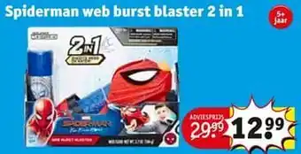 Kruidvat Spiderman web burst blaster 2 in 1 aanbieding
