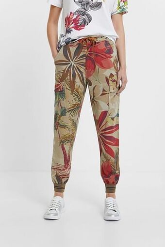 Tropische cargo joggingbroek - BROWN - L