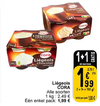 Cora Liegeois 2x(4x100G) 1+1 gratis aanbieding